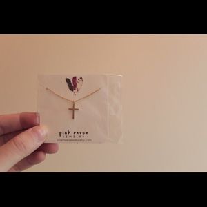 simple gold cross necklace